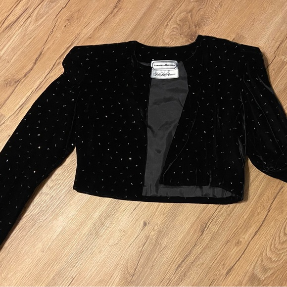 Carolina Herrera Jackets & Blazers - Vintage Carolina Herrera velvet special event jacket with glitter detail.